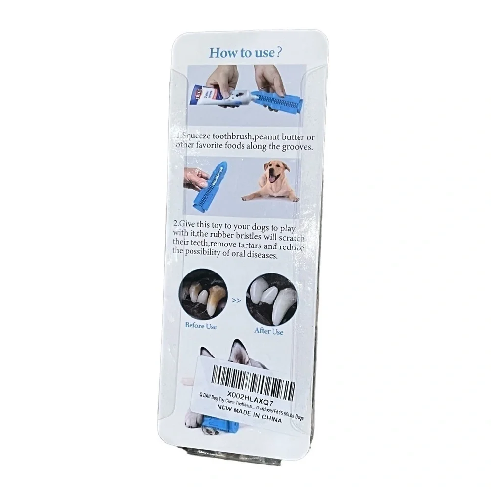 NWT Q Dan Dog Dental Cleaning Chew Toy Toothbrush
